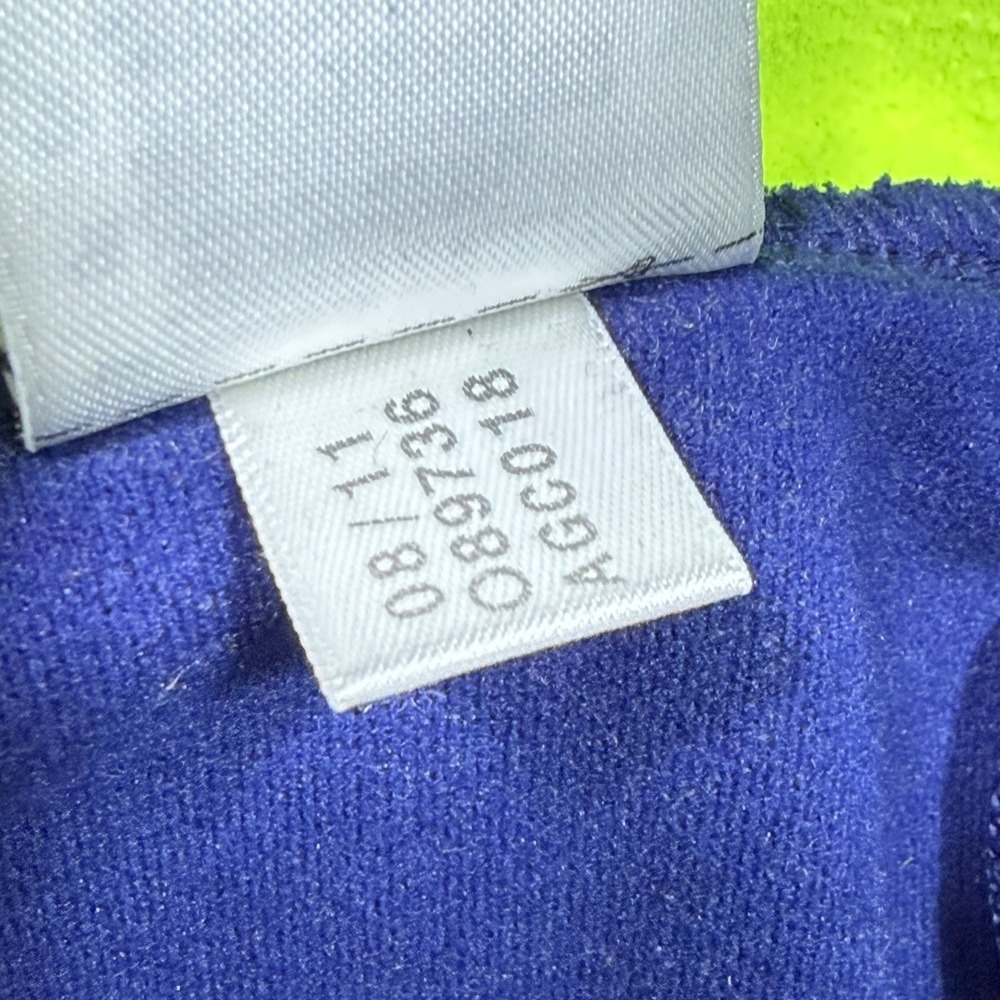 Adidas Originals Track Jacket Mens 2XL Blue Neon Yellow 3 Stripe Full Zip USA - Picture 4 of 11